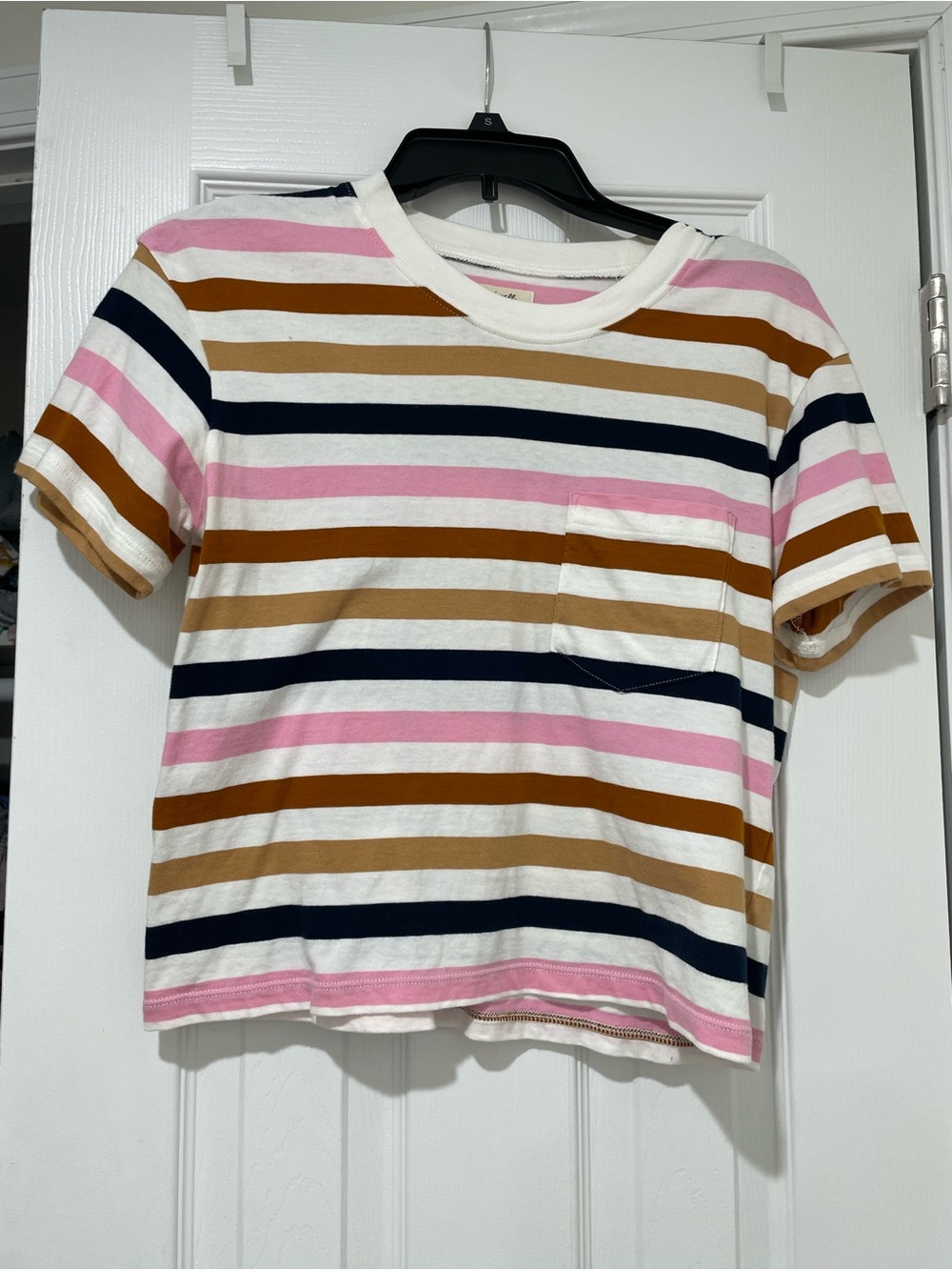 Madewell Striped Pocket Cropped Tee Small